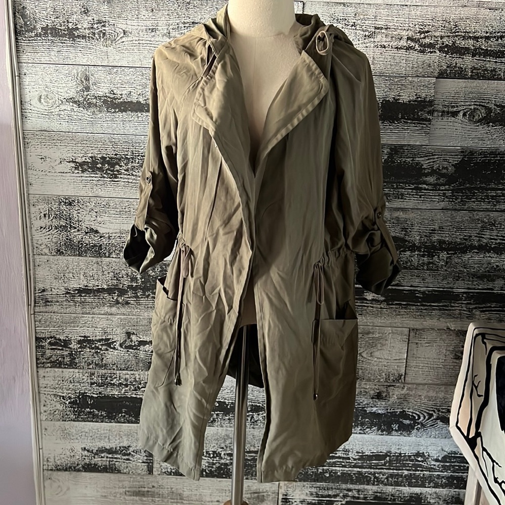 My Bajee Collection olive green lightweight jacket.